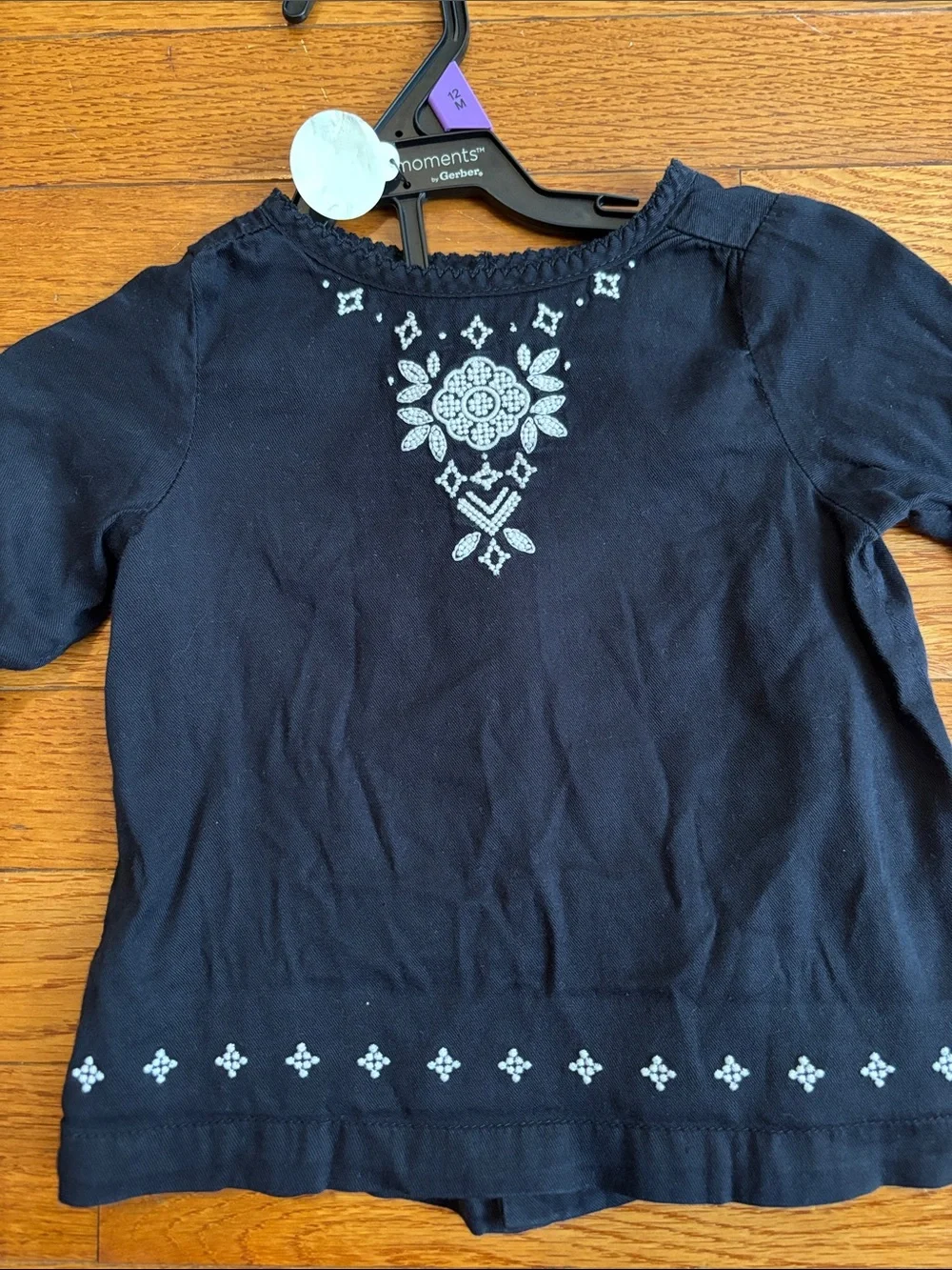 Toddler Navy Floral Embroidered Long-Sleeve Top by Modern Moments